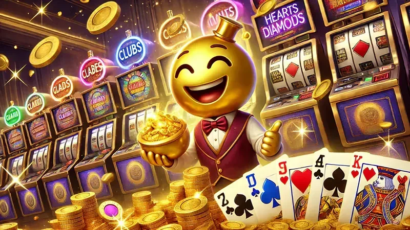 Ilustrasi layar permainan reel dengan suasana hiburan digital