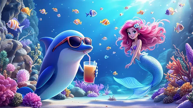 Adegan bawah laut dari permainan tembak ikan LUCKYRP